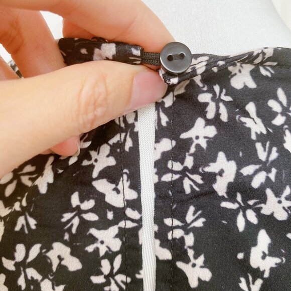 NWT Women's Floral Print Long Sleeve Ruffle Hem High Waist Short Dress - Picture 5 of 7